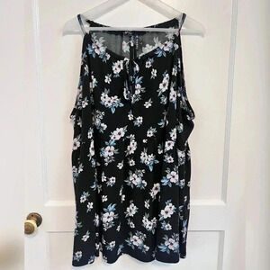 Torrid Black Floral
Jersey Knit Babydoll Tank Top